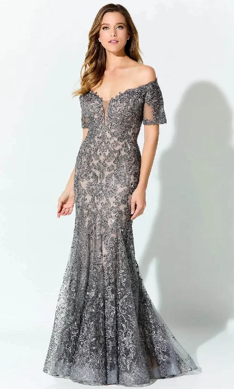 Ivonne D ID925 - Embroidered Short Sleeve Prom Gown Smocked party dresses