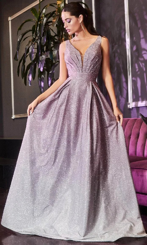 Ladivine 9174 - Ombre Plunging V-Neck Evening Gown Edgy party dresses