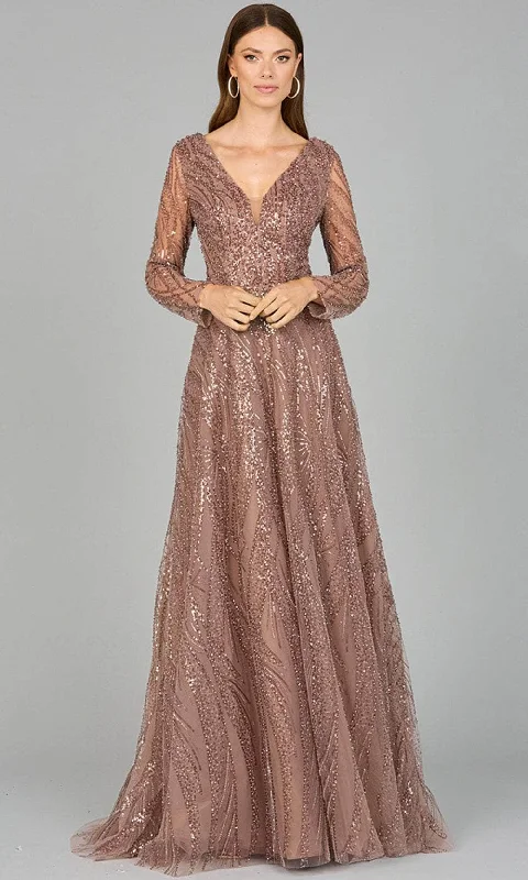 Lara Dresses 29052 - Beaded Lace Appliqued Evening Dress Women's trendy party dresses sale Lara Dresses 29052 - Beaded Lace Appliqued Evening Dress Women's trendy party dresses sale