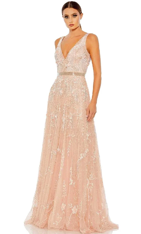 Mac Duggal 5215 - Bejeweled V-Neck Evening Gown Fashion Nova party dresses