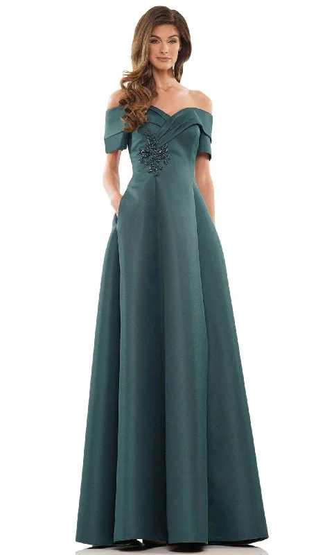 Marsoni by Colors MV1176 - Formal Minimalist Off Shoulder Gown Maternity party dresses