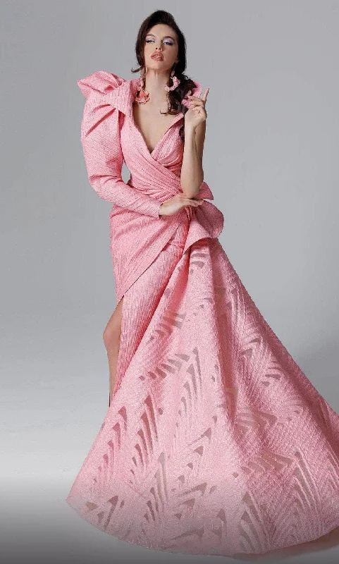 MNM COUTURE 2726 - Asymmetric Designed Full Gown Casual party dresses