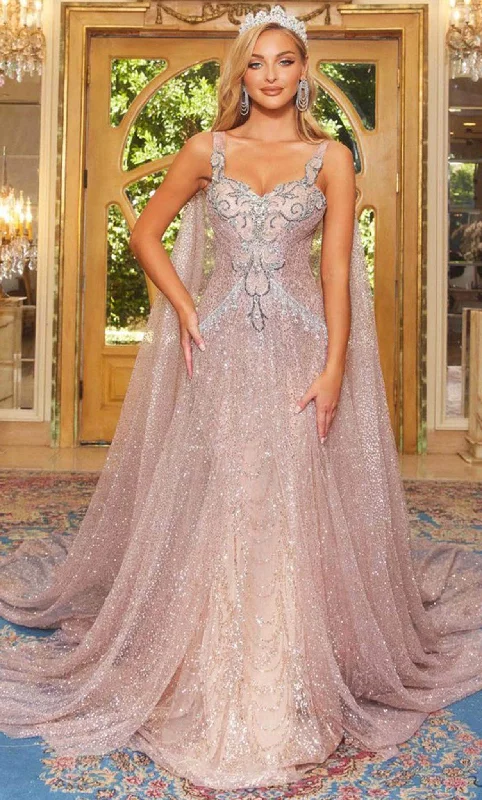Portia and Scarlett PS22968 - Sweetheart Beaded Prom Gown With Cape Bachelorette party dresses Portia and Scarlett PS22968 - Sweetheart Beaded Prom Gown With Cape Bachelorette party dresses