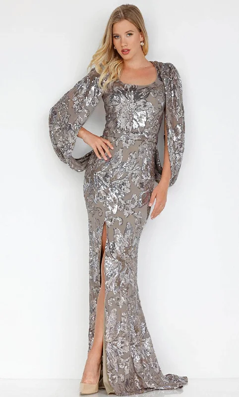 Terani Couture 231M0356 - Modified Sleeve Floral Sequined Gown Club party dresses