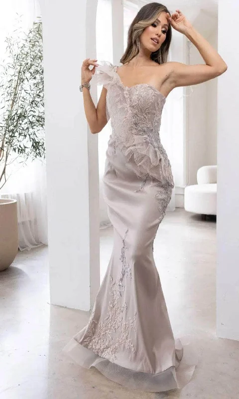 Terani Couture 241E2485 - One-Sleeve Embroidered Evening Dress Girls' party dresses