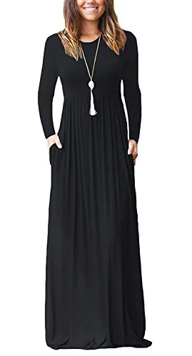 AUSELILY Women Long Sleeve Loose Plain Plus Size Maxi Dresses Casual Long Dresses with Pockets Boohoo maxi dresses AUSELILY Women Long Sleeve Loose Plain Plus Size Maxi Dresses Casual Long Dresses with Pockets Boohoo maxi dresses