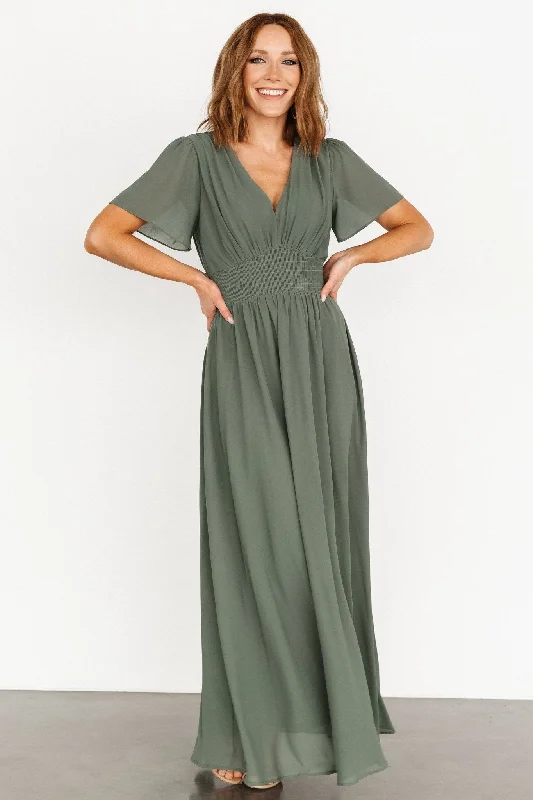 Birdie Maxi Dress | Dark Sage Spring maxi dresses