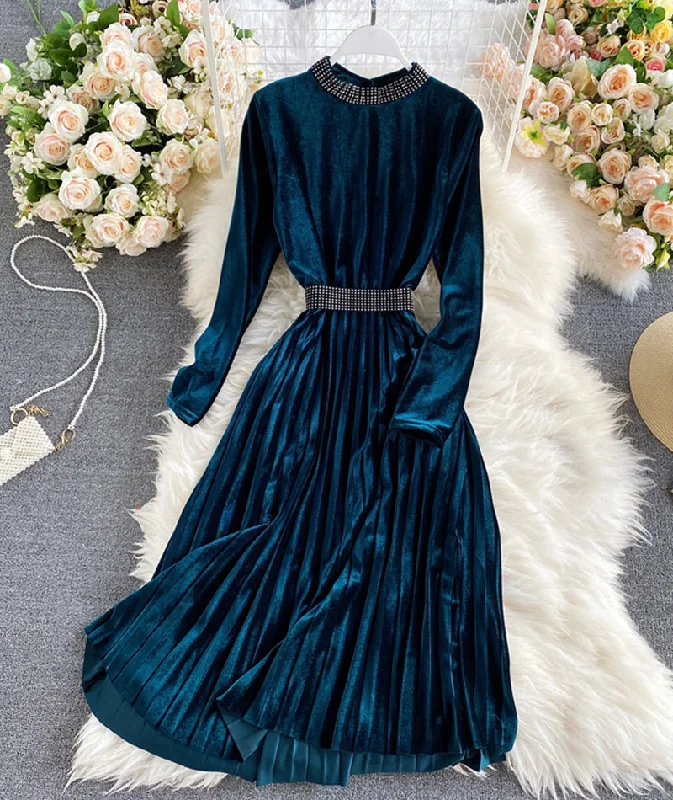 Elegant velvet long sleeve dress  963 Shein maxi dresses