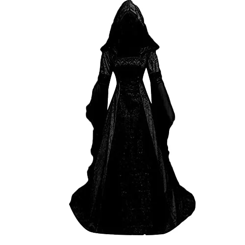 HOOUDO Dresses for Women UK Plus Size Medieval Retro Vintage Elegant Flared Sleeve Gothic with Bow Cosplay Pleated Prom Princess Maxi Dress Glamorous maxi dresses HOOUDO Dresses for Women UK Plus Size Medieval Retro Vintage Elegant Flared Sleeve Gothic with Bow Cosplay Pleated Prom Princess Maxi Dress Glamorous maxi dresses