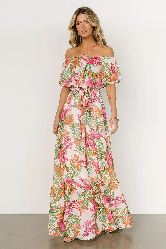 Lahaina Off Shoulder Maxi Dress | Multi Halter maxi dresses