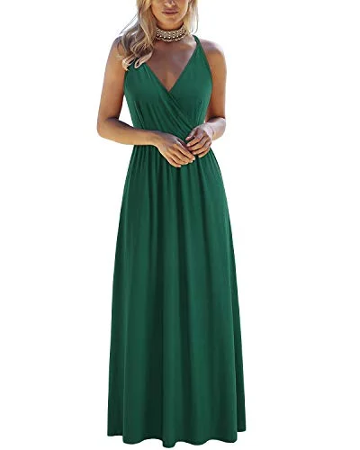 OUGES Womens Summer Casual Deep V Neck Sleeveless Floral Adjustable Spaghetti Strap Beach Maxi Long Dress with Pockets PrettyLittleThing maxi dresses OUGES Womens Summer Casual Deep V Neck Sleeveless Floral Adjustable Spaghetti Strap Beach Maxi Long Dress with Pockets PrettyLittleThing maxi dresses
