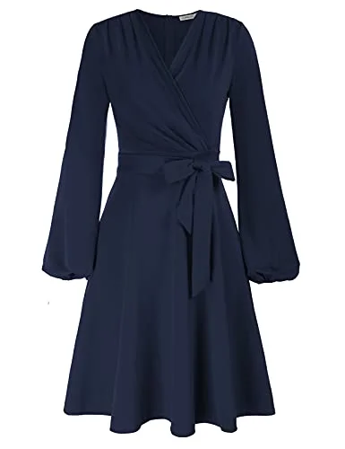 Women Ruched Dress Long Sleeve V-Neck Defined Waist Flared A-Line Dress Anniversary maxi dresses Women Ruched Dress Long Sleeve V-Neck Defined Waist Flared A-Line Dress Anniversary maxi dresses