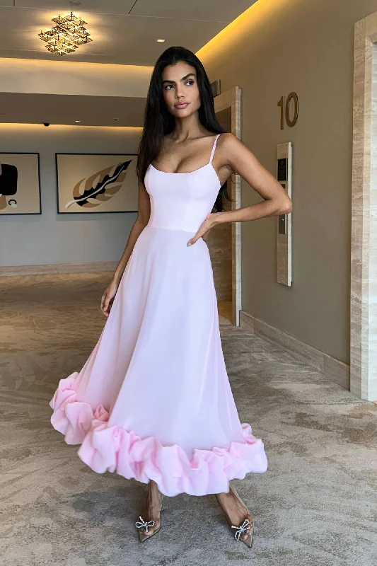 Flounce Bustier Midi Dress Sleeveless midi dresses