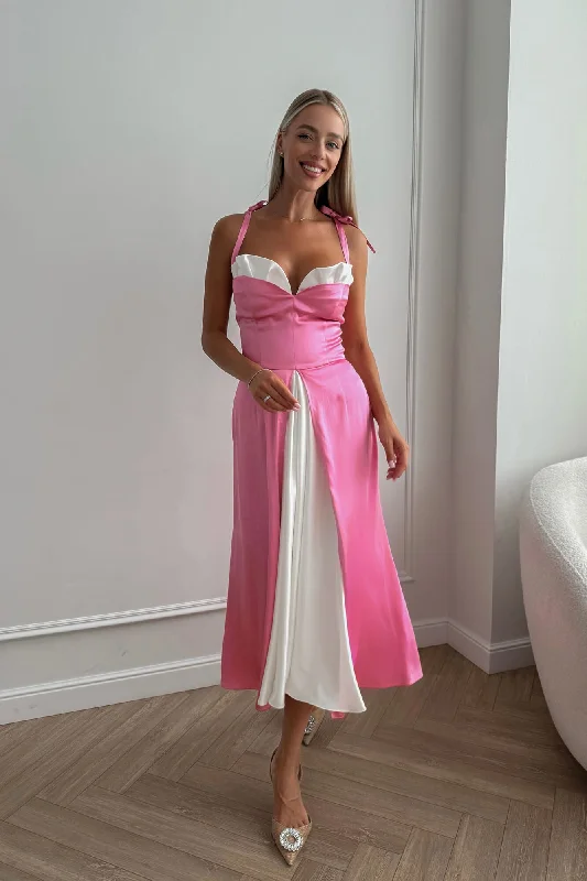 Flowy Slit Midi Dress Long sleeve midi dresses