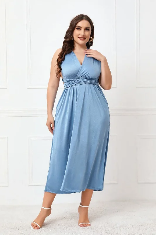 Plus Size Tied Surplice Sleeveless Midi Dress Forever 21 midi dresses