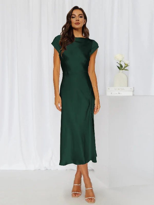 Round Neck Cap Sleeve Midi Dress ASOS midi dresses