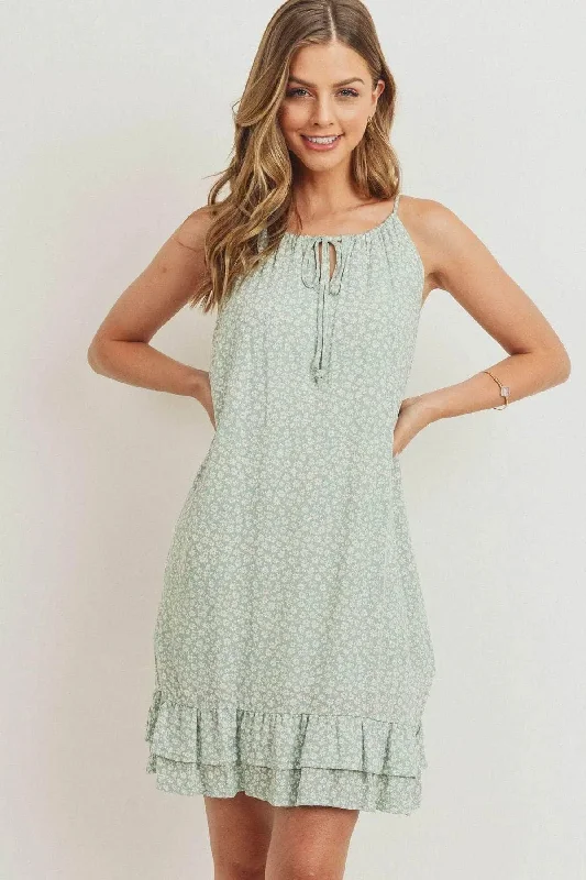 Blue Zone Planet |  Ruffled Floral Sleeveless Dress Elegant floral dresses