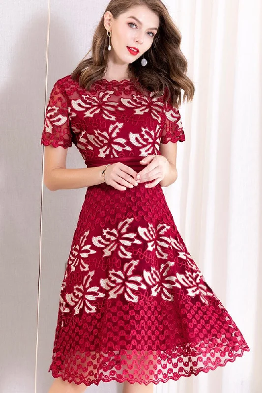 Color Contrast Floral Lace Dress H&M floral dresses