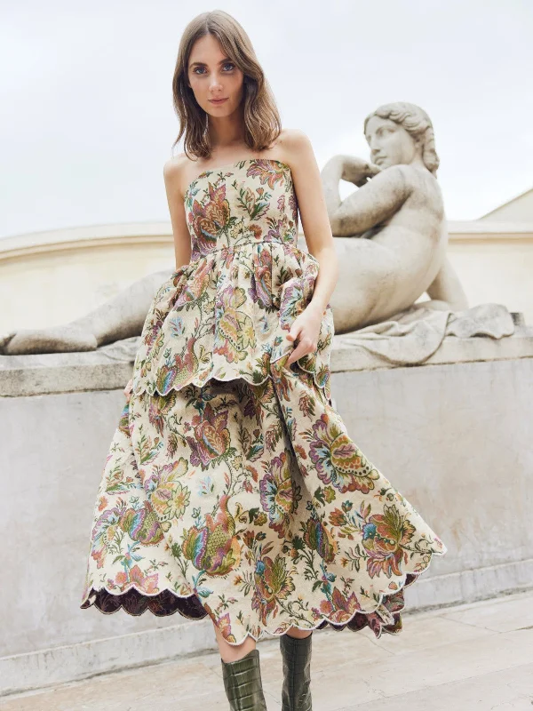 Daisy Dress | Rainbow Floral Jacquard Velvet floral dresses