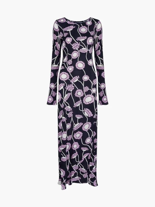 EXCLUSIVE Maria Long Dress | Black Pop Floral Wedding guest floral dresses