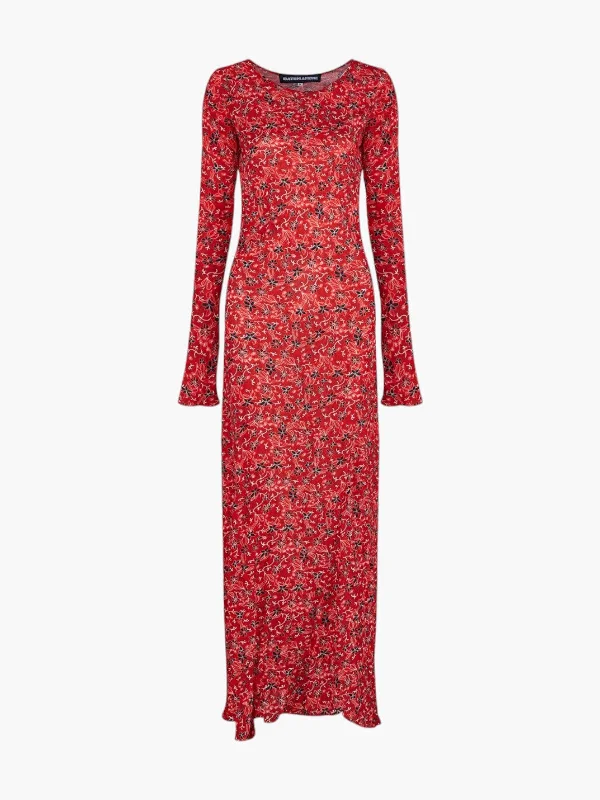 EXCLUSIVE Maria Long Dress | Red Floral Beach floral dresses