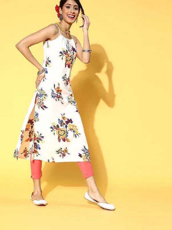 Berrylush Women White & Yellow Floral Printed Keyhole Neck Front Tie-Up Straight Calf Length Kurta Boohoo floral dresses Berrylush Women White & Yellow Floral Printed Keyhole Neck Front Tie-Up Straight Calf Length Kurta Boohoo floral dresses