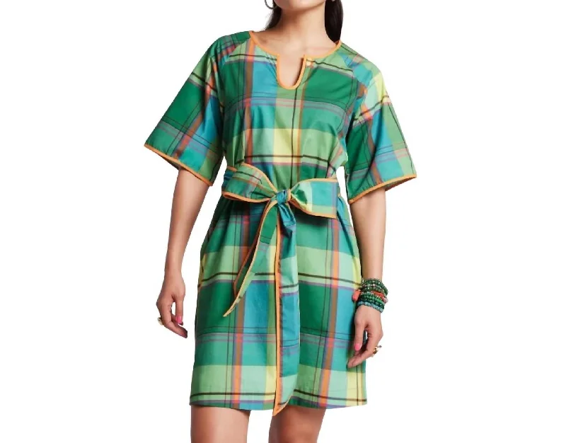 Doris Mini Dress In Pink Green Black Mini Skirt