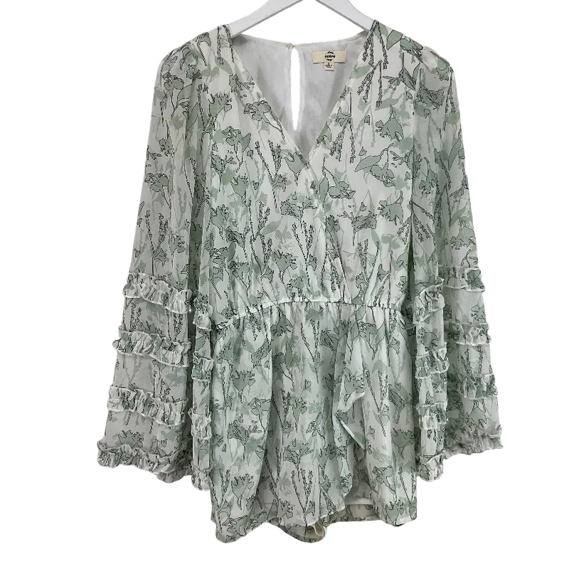 Dress Casual Short By Entro In Green & White, Size: S Chic Denim Skirt