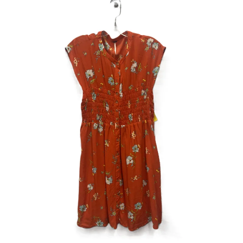 Dress Casual Short By Free People In Orange, Size: M Floral Print Skirt