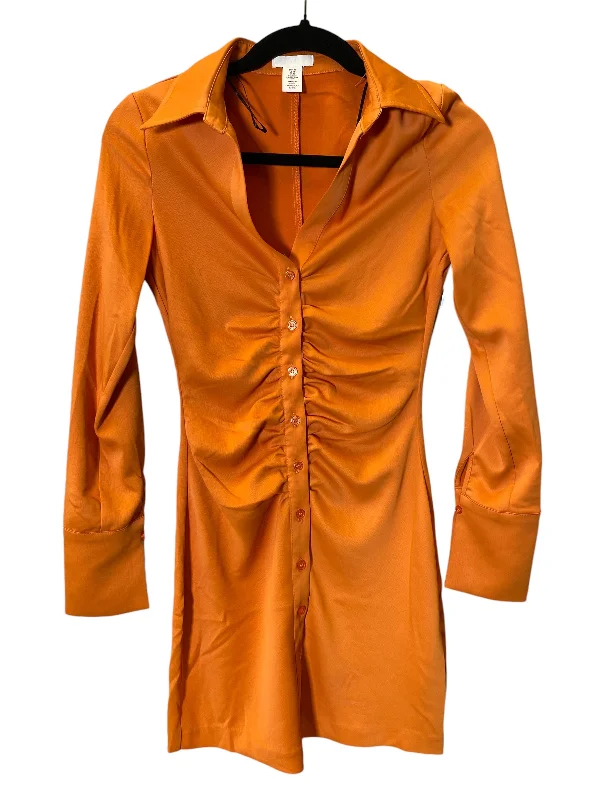 Dress Casual Short By H&m In Orange, Size: Xs Polka Dot Skirt