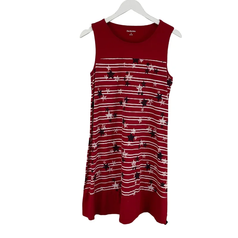 Dress Casual Short By Kim Rogers In Blue & Red & White, Size: S Fitted Pleated Skirt