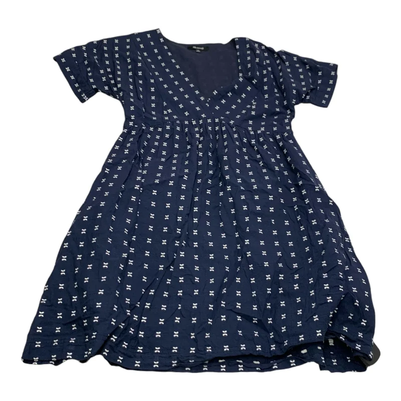 Dress Casual Short By Madewell In Navy, Size: Xs Distressed Mini Skirt