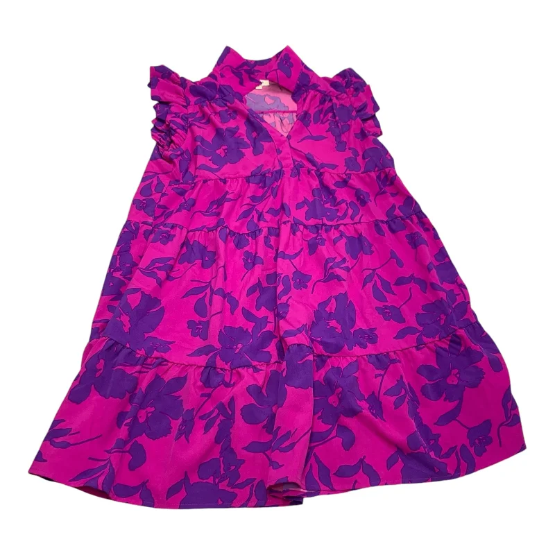 Dress Casual Short By Umgee In Pink & Purple, Size: M Fitted Mini Skirt
