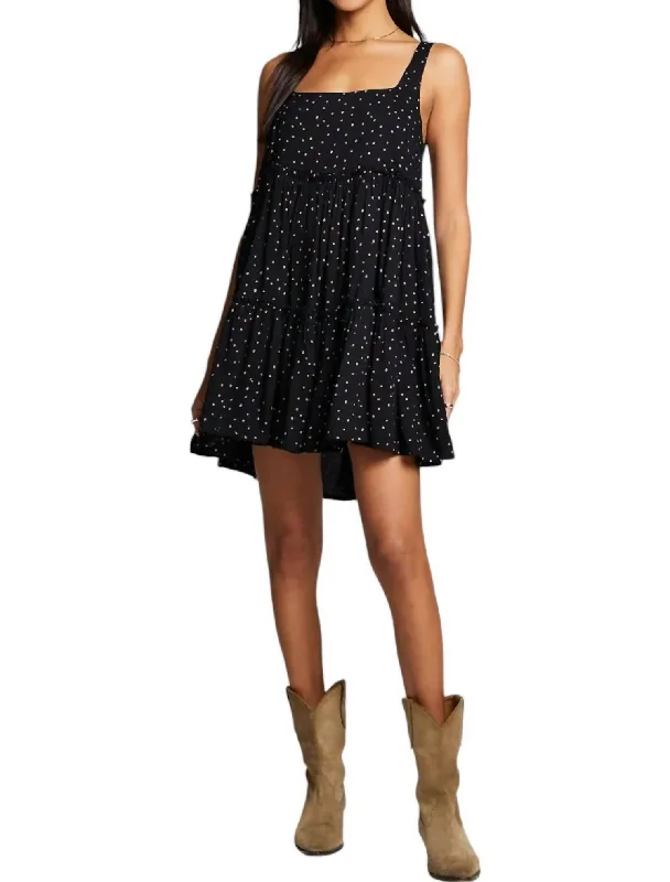 Leight Mini Dress In Black Plaid Skater Skirt