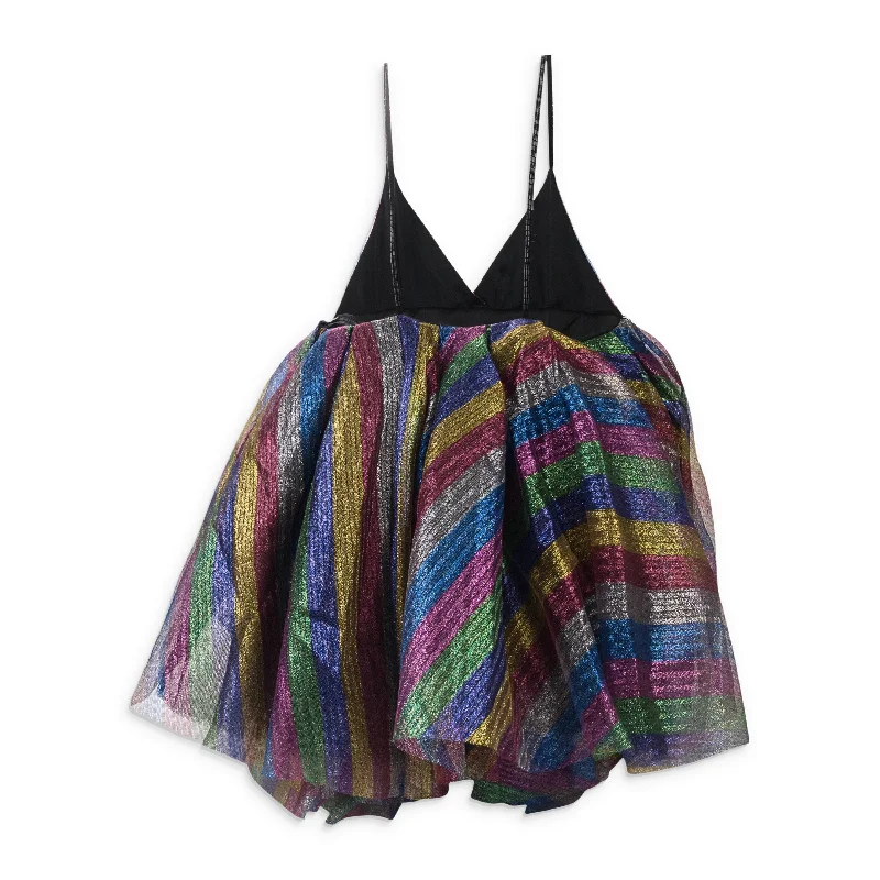 RAINBOW MULTICOLOR MINI DRESS Simple Mini Skirt