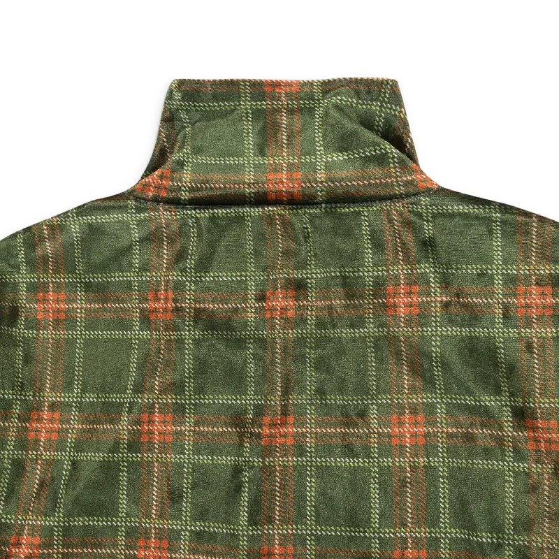 STRETCH PLAID GREEN ORANGE MINI DRESS Summer Skater Skirt