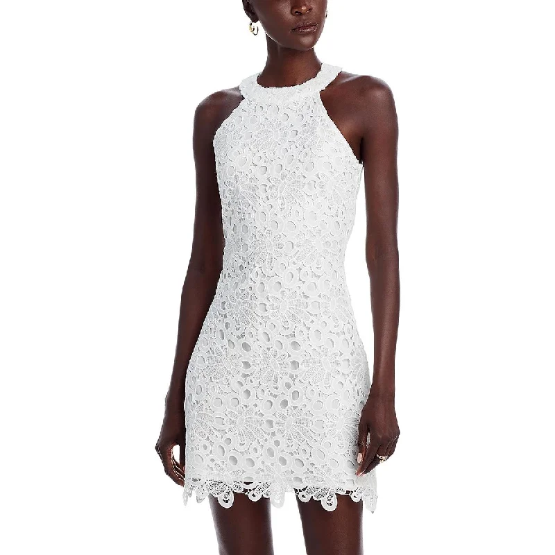 Womens Mini Lace Halter Dress Mini Skirt Trendy