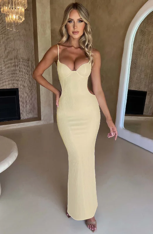Celine Maxi Dress - Lemon Stretch Maxi Skirt