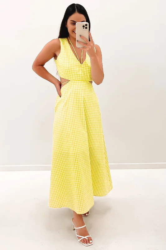 Check On It Maxi Dress Check Layered Maxi Skirt