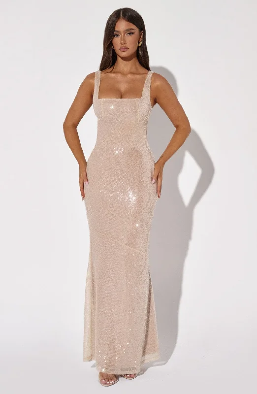 Corinne Maxi Dress - Nude Sleek Maxi Skirt