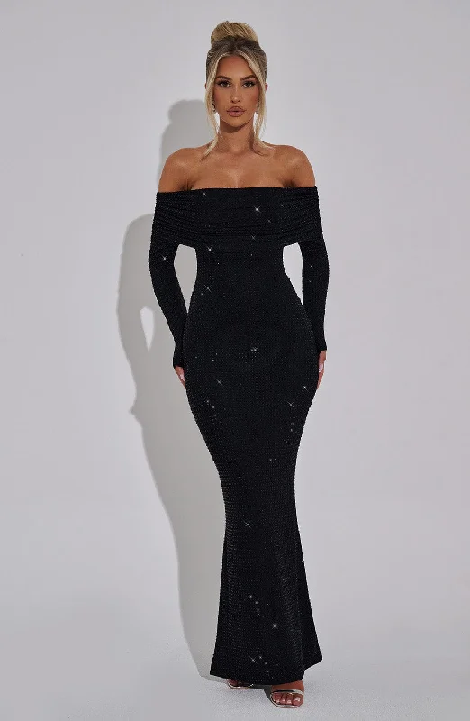 Cyprus Maxi Dress - Black Soft Maxi Dress