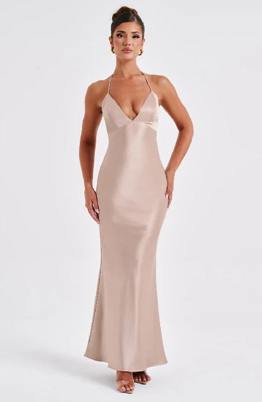 Delphine Maxi Dress - Champagne Maxi Skirt Outfit