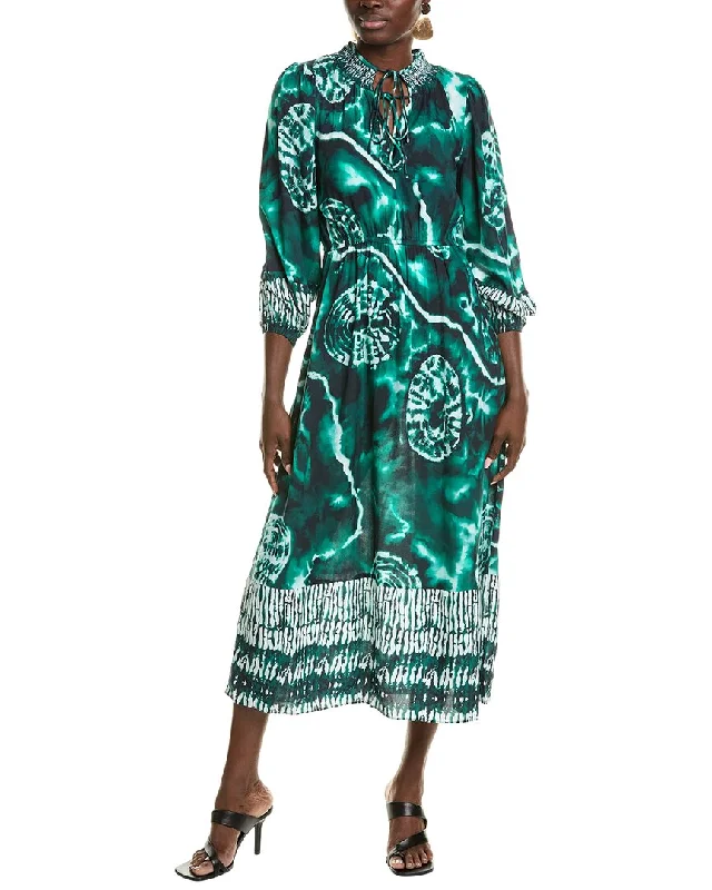 Garrie B Smocked Maxi Dress Comfortable Maxi Look