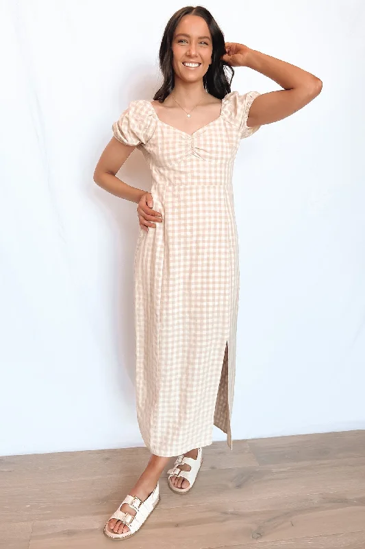Georgette Maxi Dress Oatmeal Skater Maxi Skirt