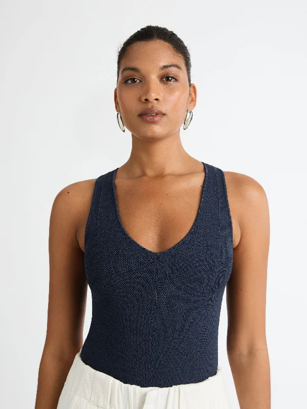 KELSIE LONGLINE TOP Denim Maxi Skirt