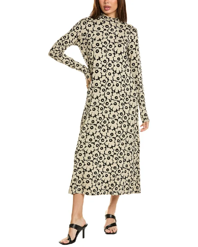 Marimekko Cavea Unikko Turtleneck Maxi Dress Printed Long Skirt