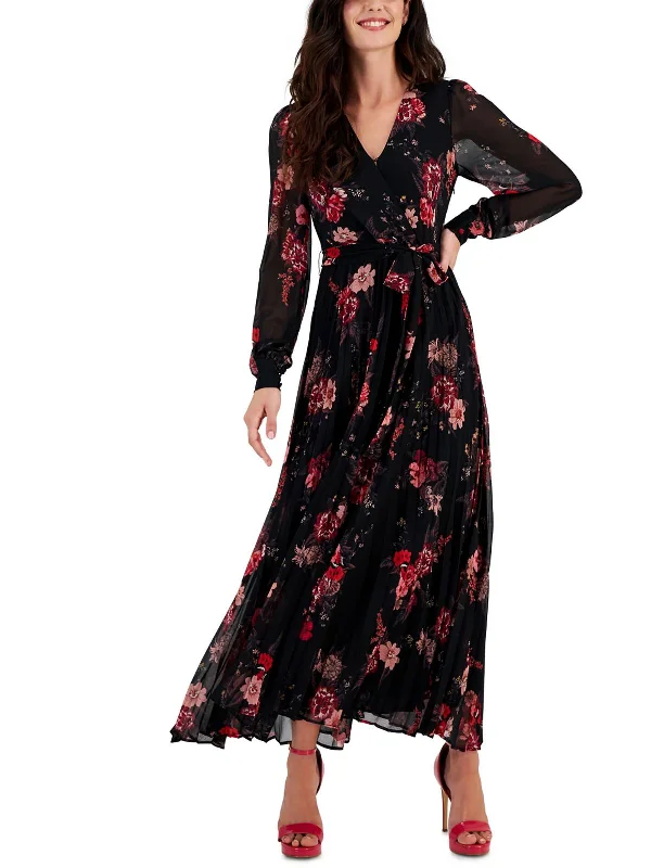 Womens Pleated Long Maxi Dress Full Maxi Skirt