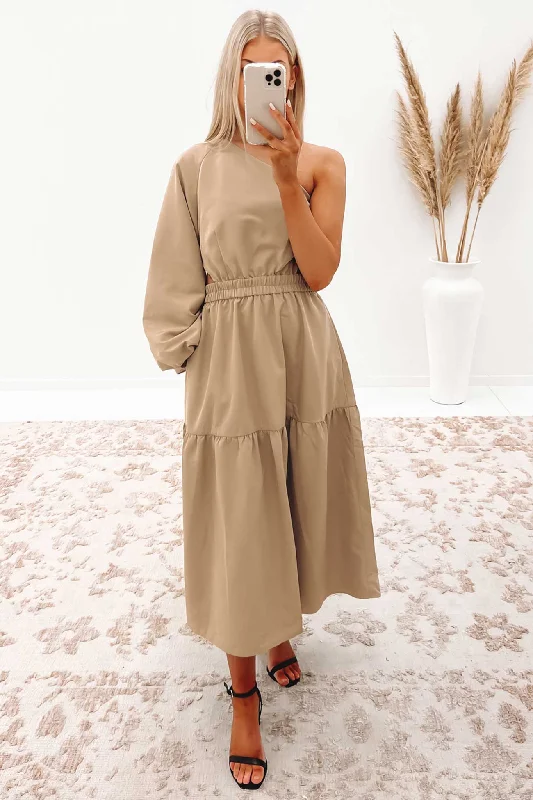 You Got It Maxi Dress Beige Cozy Maxi Dress