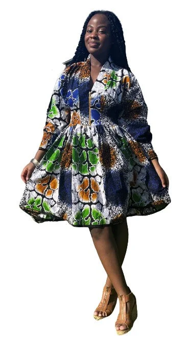African Midi knee Length, African Print. Printed Midi Skirt
