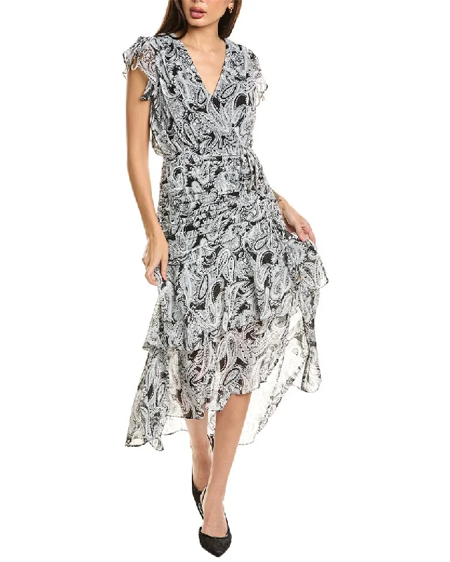 Tahari ASL Ruched Midi Dress Bohemian Midi Skirt